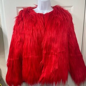 Chic Red Flygo Teddy Jacket